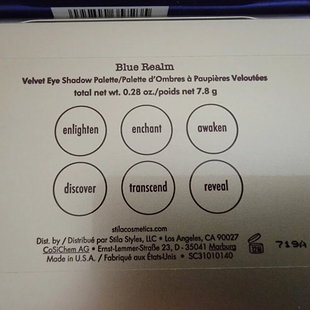 Stila Blue Realm Eyeshadow Velvet Cream Powder  Palette Beauty Gifts NEW in Box